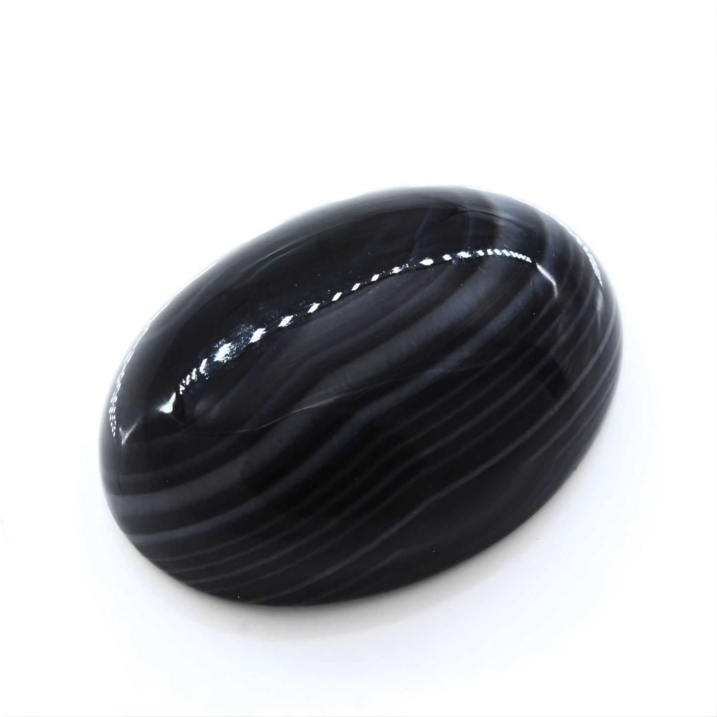 12Ct Natural Black and Grey Sulemani Hakik Oval Gemstone
