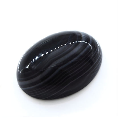12Ct Natural Black and Grey Sulemani Hakik Oval Gemstone
