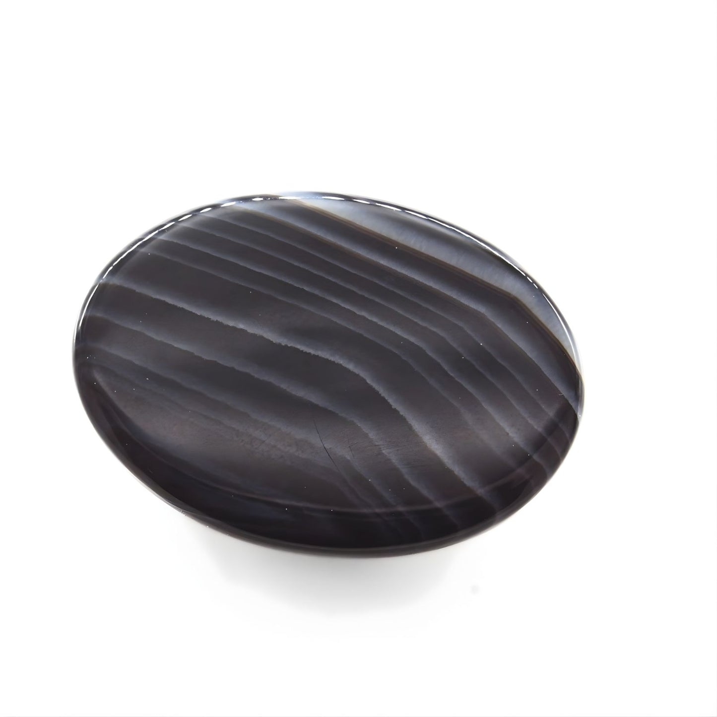 12Ct Natural Black and Grey Sulemani Hakik Oval Gemstone