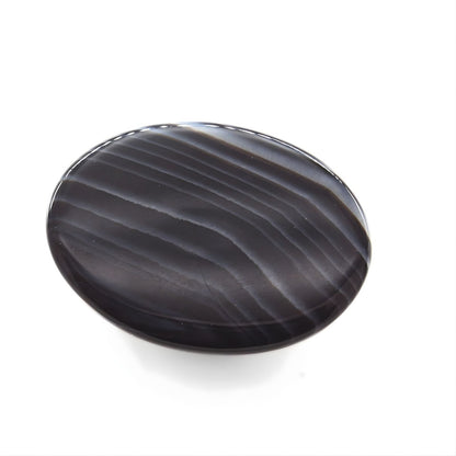 12Ct Natural Black and Grey Sulemani Hakik Oval Gemstone