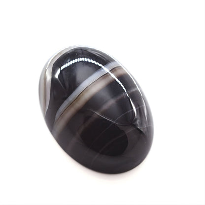 12.5Ct Natural Black and Grey Sulemani Hakik Oval Gemstone