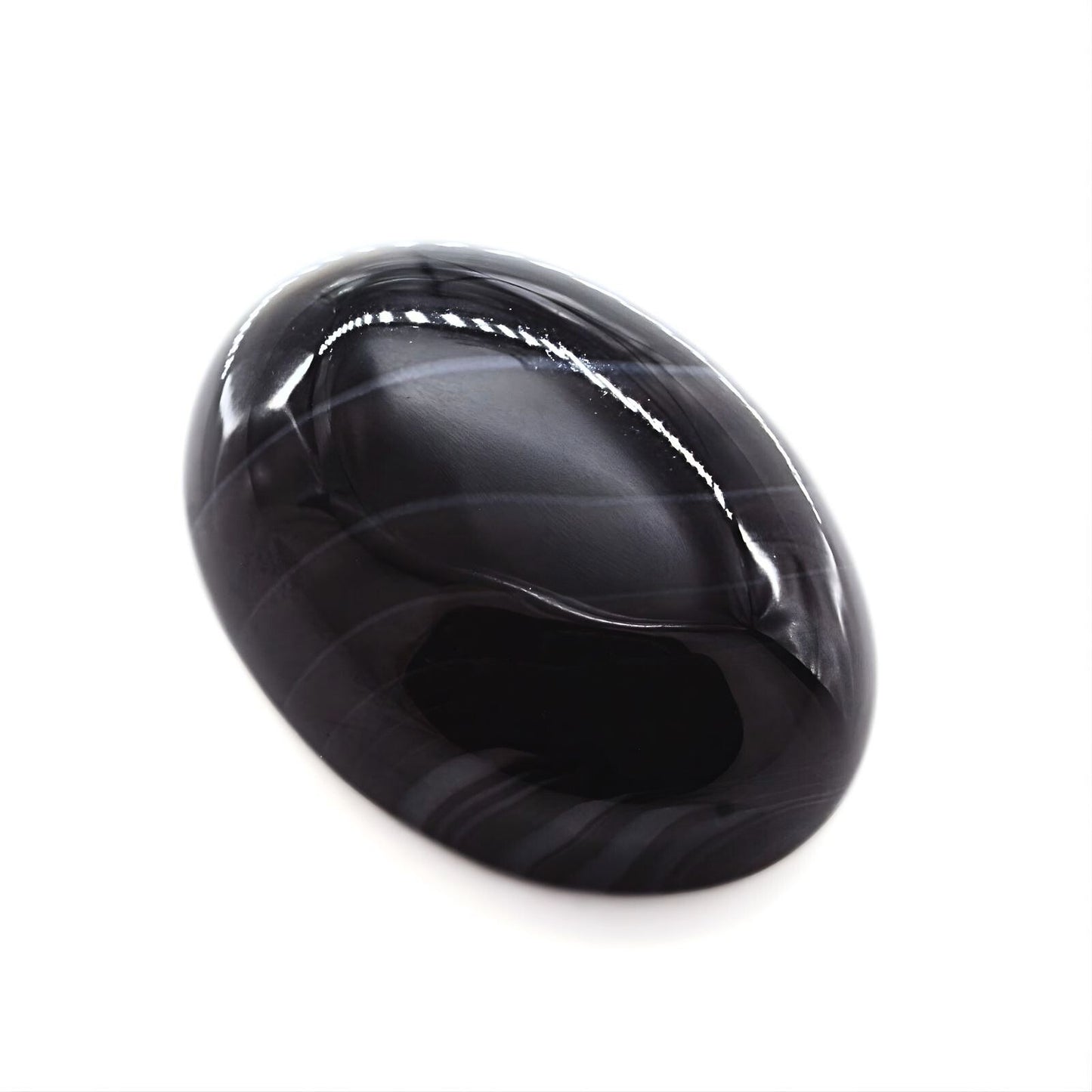 13Ct Natural Black and Grey Sulemani Hakik Oval Gemstone