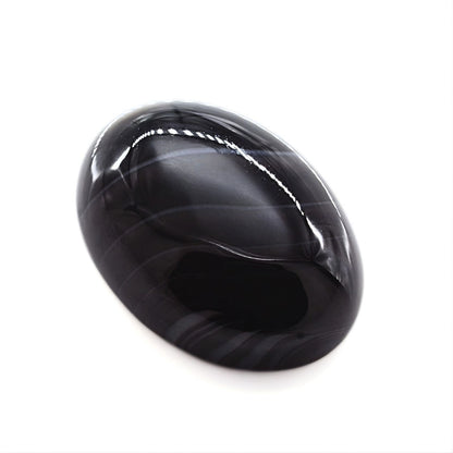 13Ct Natural Black and Grey Sulemani Hakik Oval Gemstone