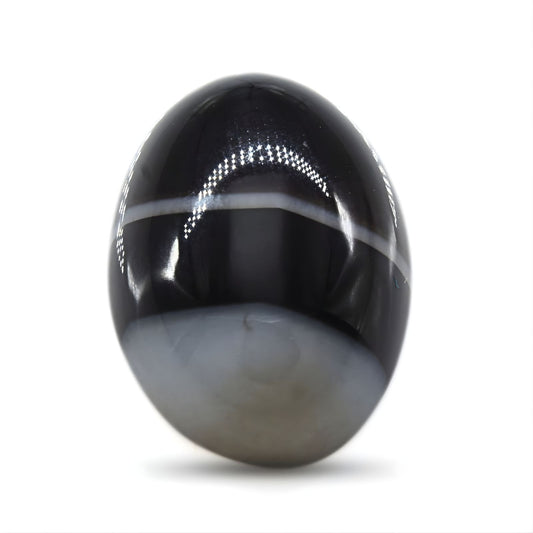 11.8Ct Natural Black and Grey Sulemani Hakik Oval Gemstone