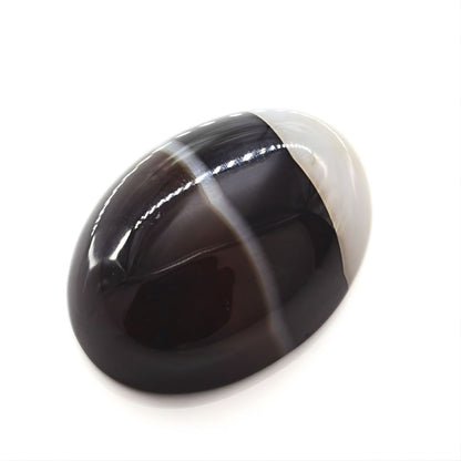 11.8Ct Natural Black and Grey Sulemani Hakik Oval Gemstone