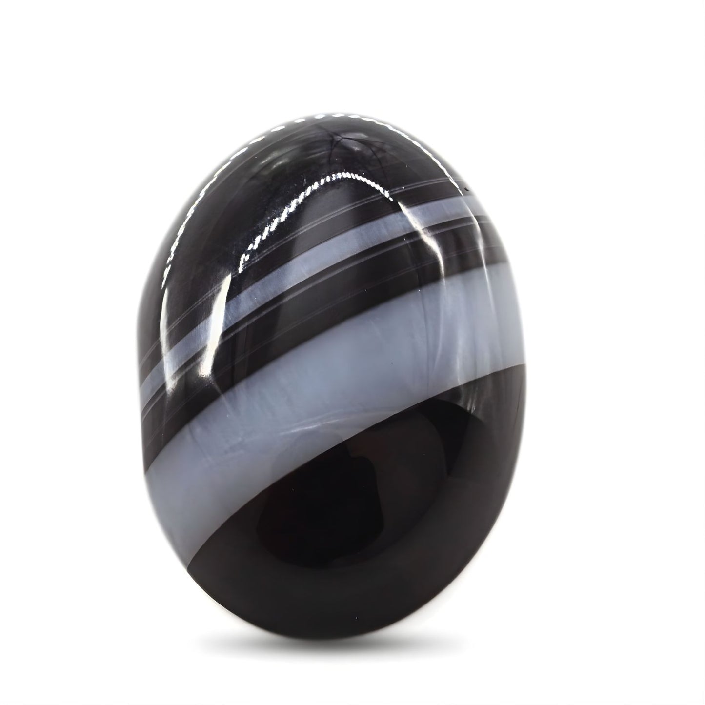 11.8Ct Natural Black and Grey Sulemani Hakik Oval Gemstone