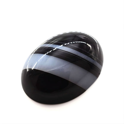 11.8Ct Natural Black and Grey Sulemani Hakik Oval Gemstone