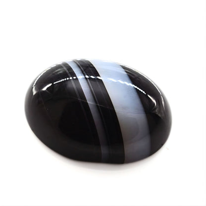 11.8Ct Natural Black and Grey Sulemani Hakik Oval Gemstone