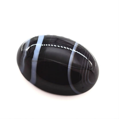 12.4Ct Natural Black and Grey Sulemani Hakik Oval Gemstone