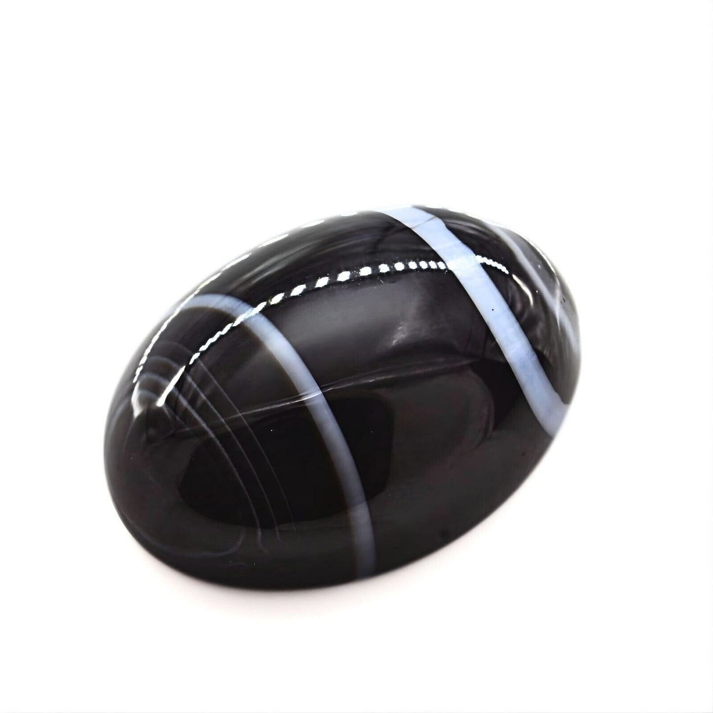 12.4Ct Natural Black and Grey Sulemani Hakik Oval Gemstone