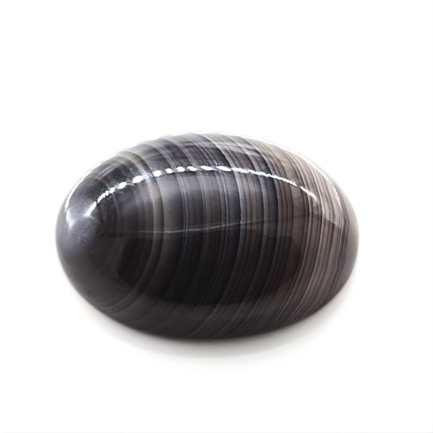 12.3Ct Natural Black and Grey Sulemani Hakik Oval Gemstone