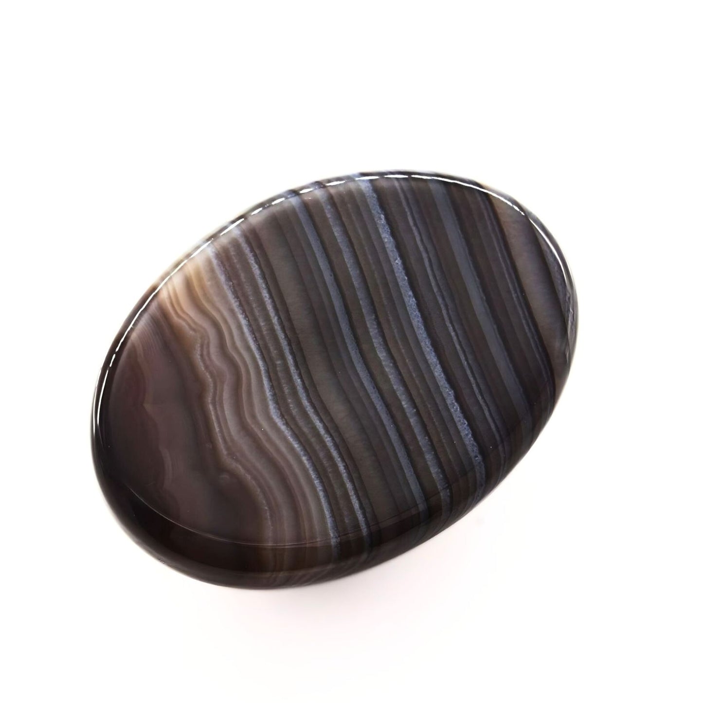 12.3Ct Natural Black and Grey Sulemani Hakik Oval Gemstone