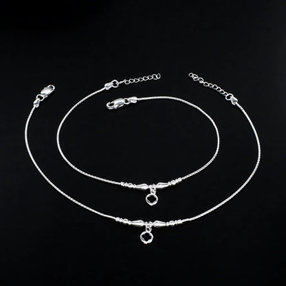 Real Silver daily stylish Anklet ghungroo payal Pair 10.5"
