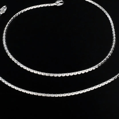 Real Silver women trendy Anklet Pajeb Pair 10.3"