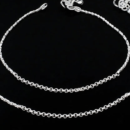 Real Silver women unique Anklet Payal Pair 10.3"