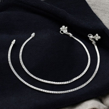 Real Silver women best Jhanjhar Anklet Pair 10.3"