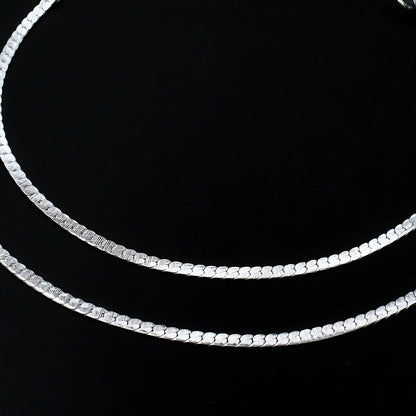 Real Silver women cultural design Pajeb Anklet Pair 10.3"