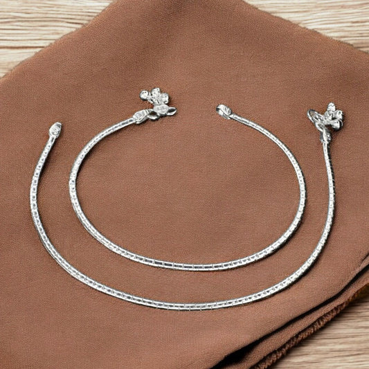 Real Silver women daily wear chain Payal Anklet Pair 10.3"