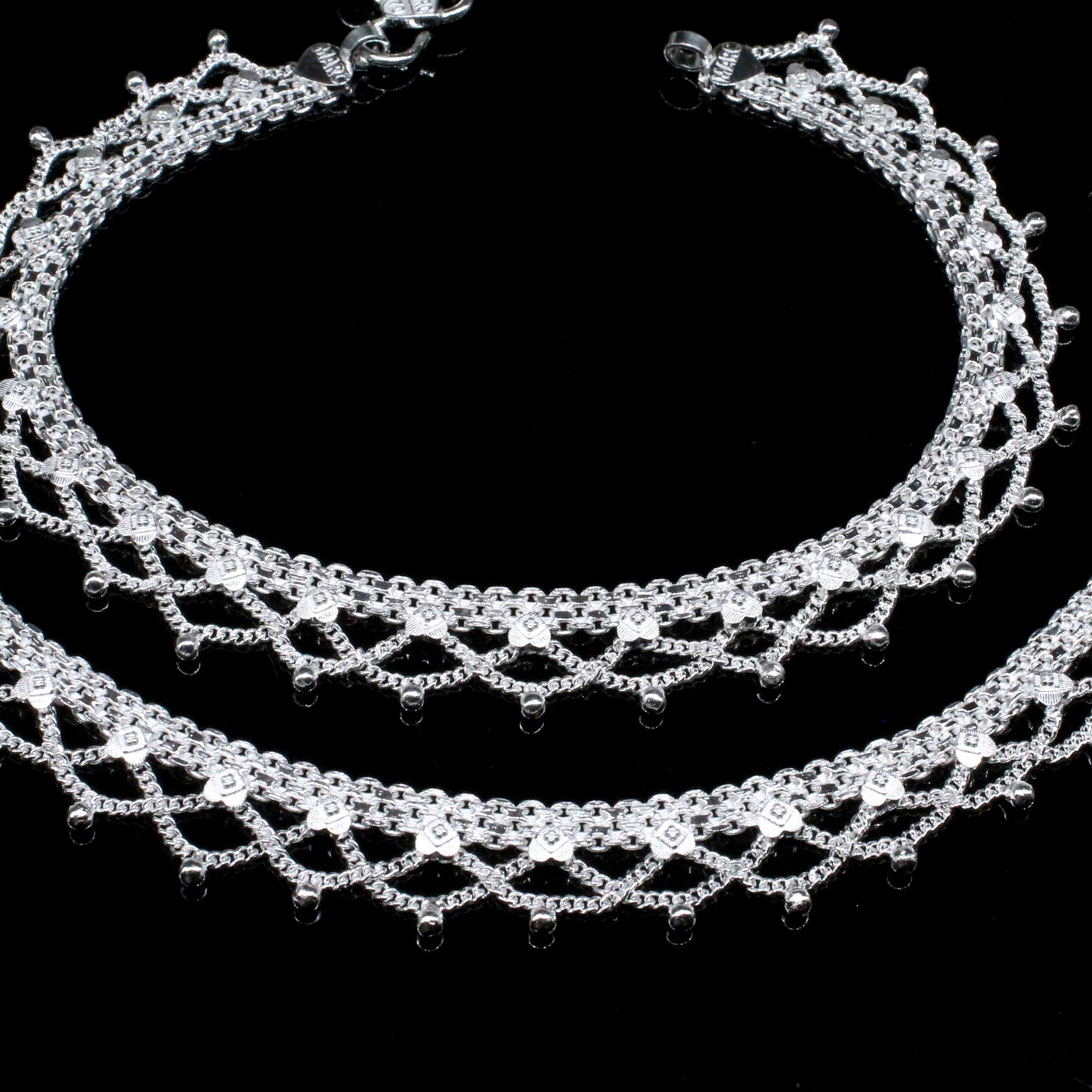 Real Silver women Anklets pajeb 10.3"