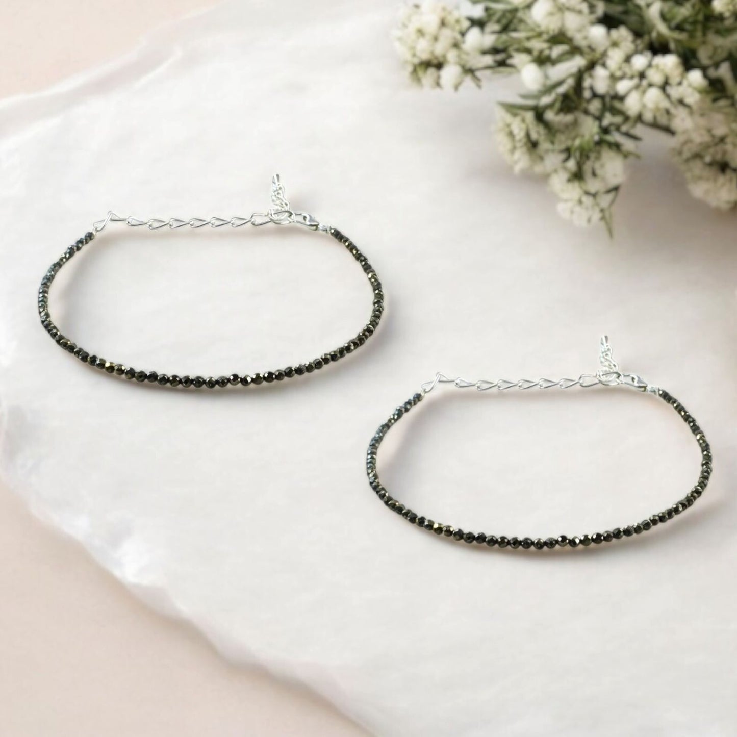 Pyrite Adjustable Attract Money & Wealth for Women Anklet