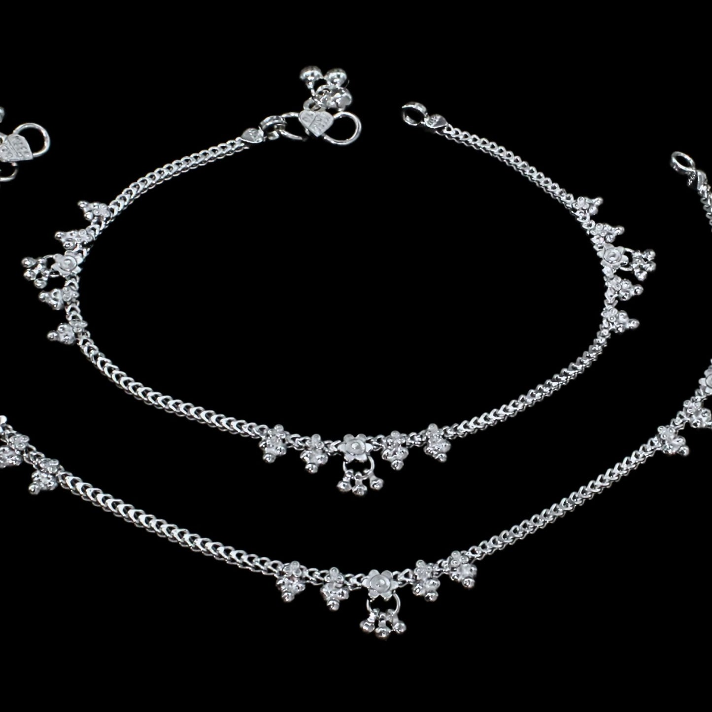 Real Silver Excellent gifting Women Anklets Ankle Pair 10.3"