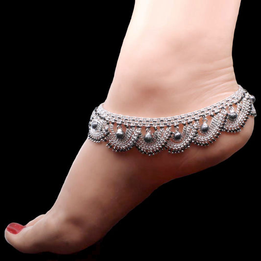 Real 925 Silver Bridal Anklets Ankle chain Bracelet Pair 10.5"