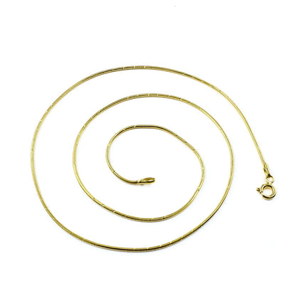 Excellent Gold Tone 925 Sterling Silver snake Neck Chain 18"
