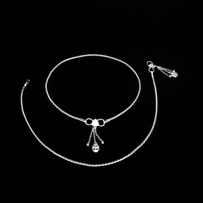 925 Sterling Silver Chain Anklet Pair 10.3"