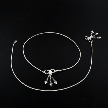 925 Sterling Silver snake Chain Anklet Pair 10.3"