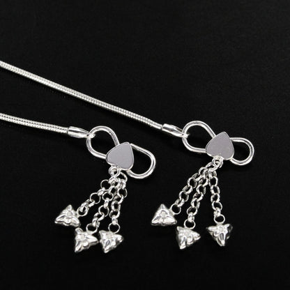 925 Sterling Silver snake Chain Anklet Pair 10.3"