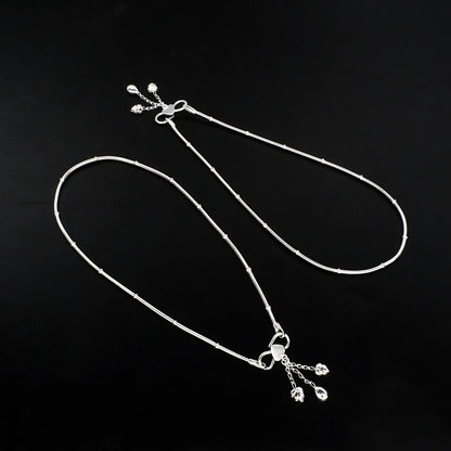 925 Sterling Silver gifting women Chain Anklet Pair 10.3"