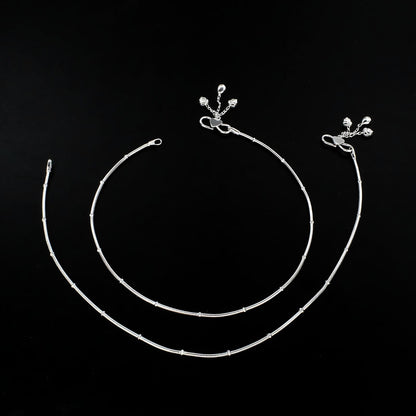 925 Sterling Silver gifting women Chain Anklet Pair 10.3"