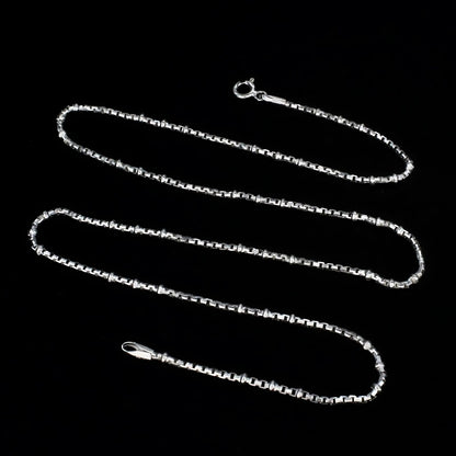 18" 925 Sterling Silver box design Neck Chain