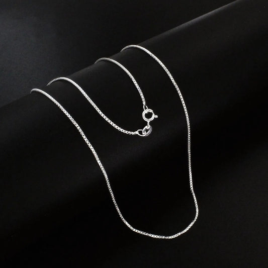 925 Sterling Silver box design Neck Chain 18"