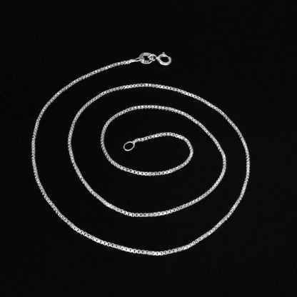 925 Sterling Silver box design Neck Chain 18"