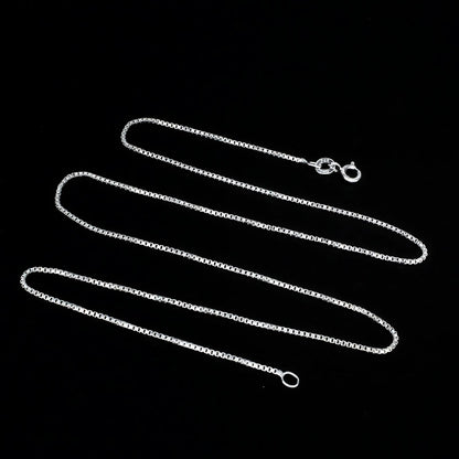 925 Sterling Silver box design Neck Chain 18"