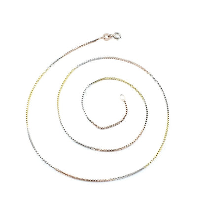Three Tone 925 Sterling Silver Excellent gifting Neck Chain 18"