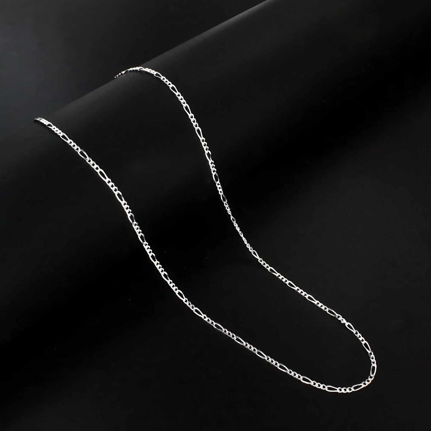 925 Sterling Silver women figaro Neck chain 18"