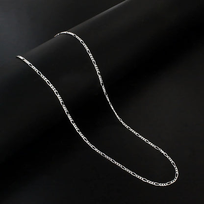 925 Sterling Silver women figaro Neck chain 18"