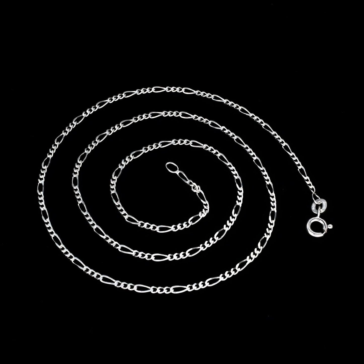 925 Sterling Silver women figaro Neck chain 18"