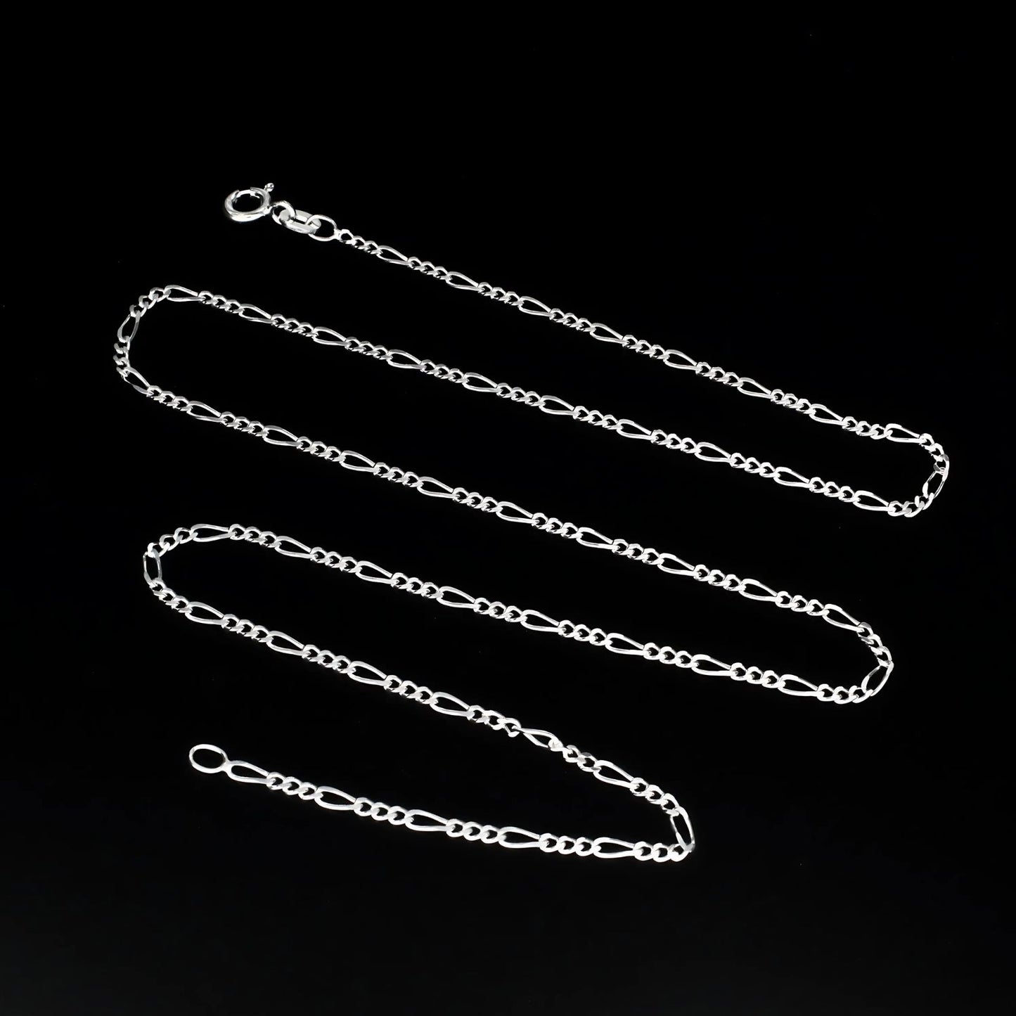 925 Sterling Silver women figaro Neck chain 18"