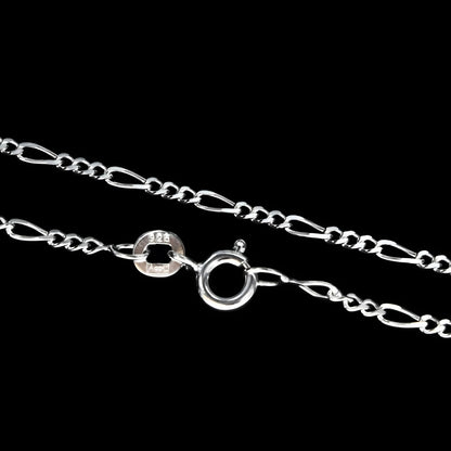 925 Sterling Silver women figaro Neck chain 18"