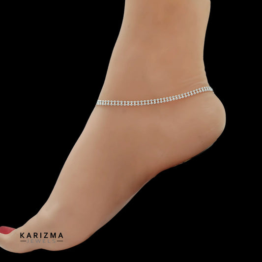 925 Sterling Silver girlish stylish Anklets Ankle Bracelet 10.2"