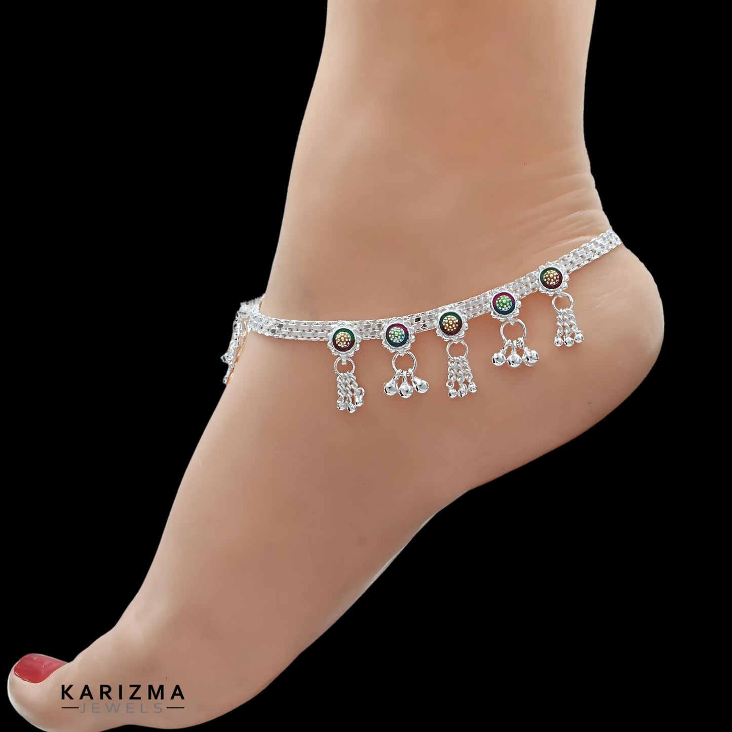Real Sterling Silver women brides collection Anklet Ankle Bracelet 10.3"
