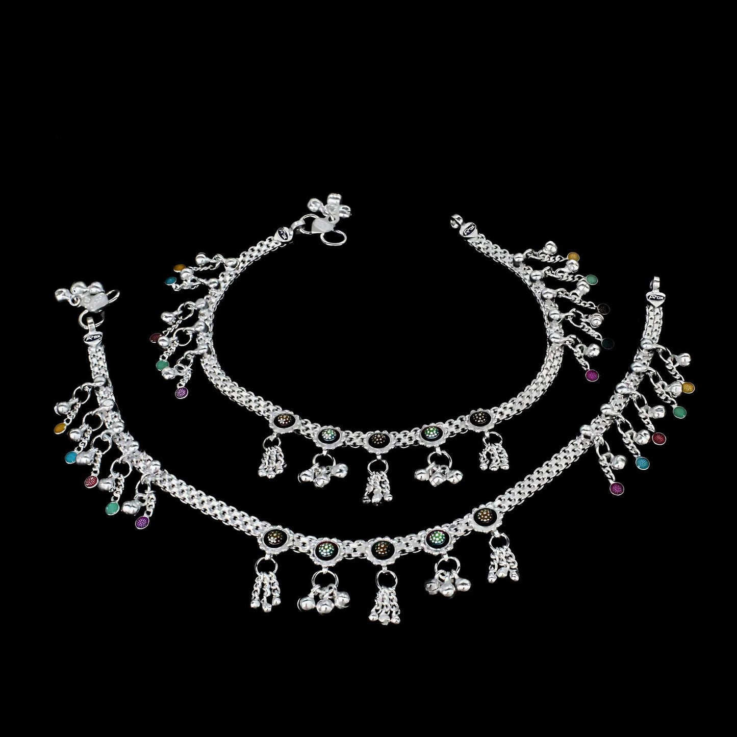 Real Sterling Silver women brides collection Anklet Ankle Bracelet 10.3"