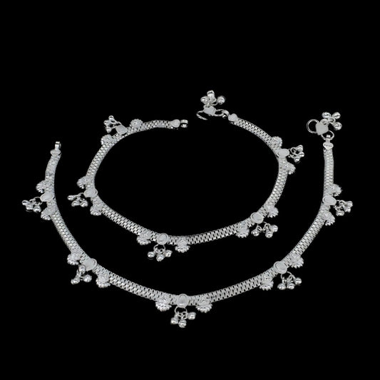Real Sterling Silver women handmade Anklet Ankle Bracelet 10.5"