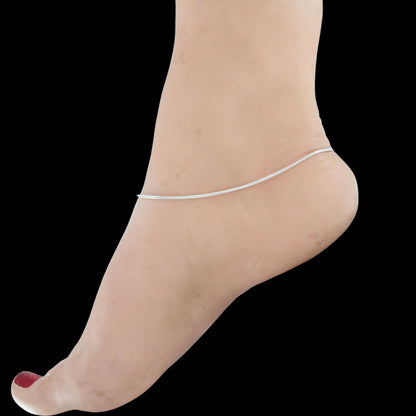 Daily wear 925 Sterling Silver snake chain Anklet Pair 10.3"