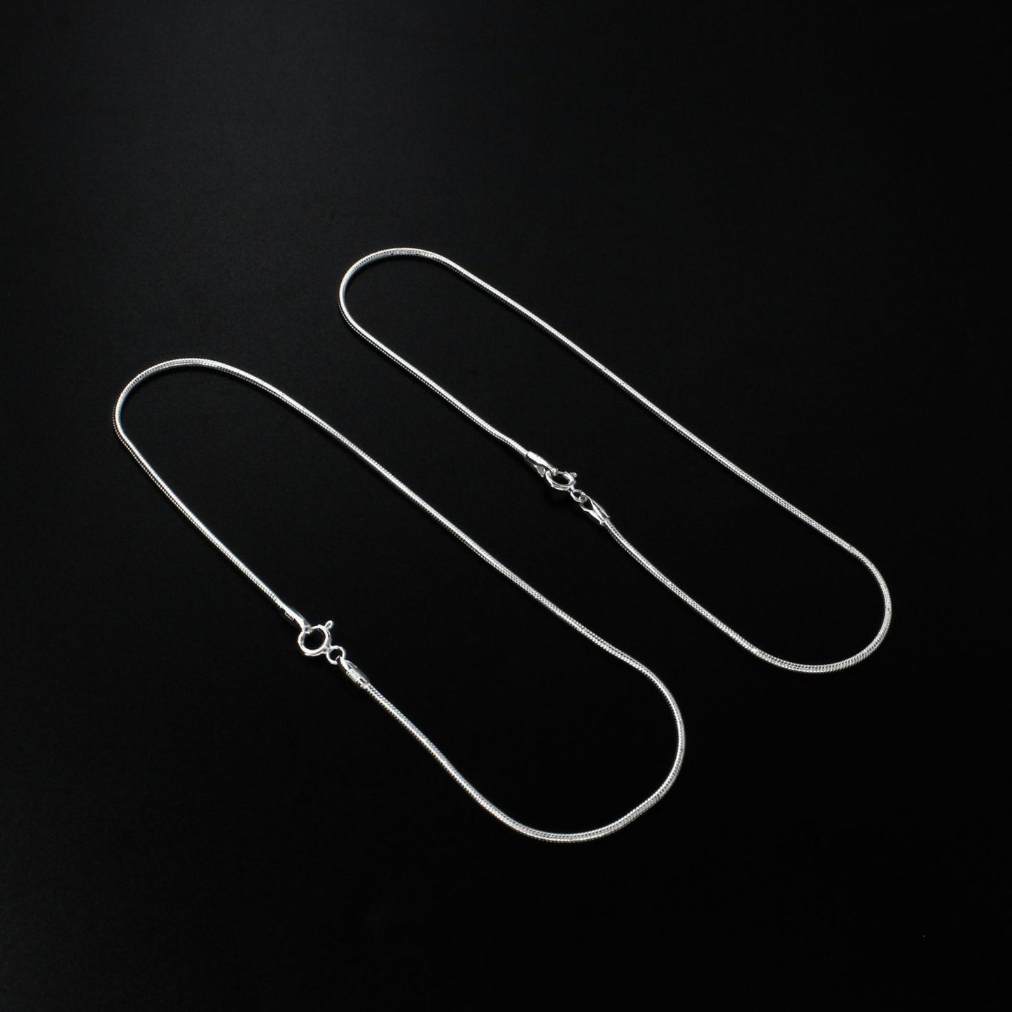 Daily wear 925 Sterling Silver snake chain Anklet Pair 10.3"