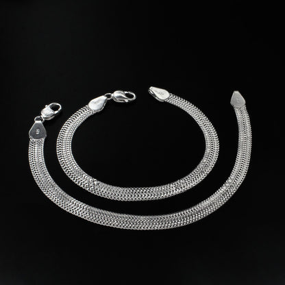 Exclusive 925 Sterling Silver Wheat chain Anklet Pair 10.2"