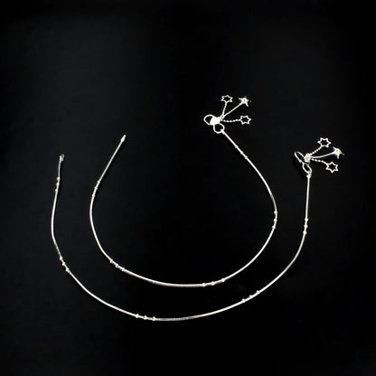 925 Sterling Silver ball beaded Chain Anklet Pair 10.3"